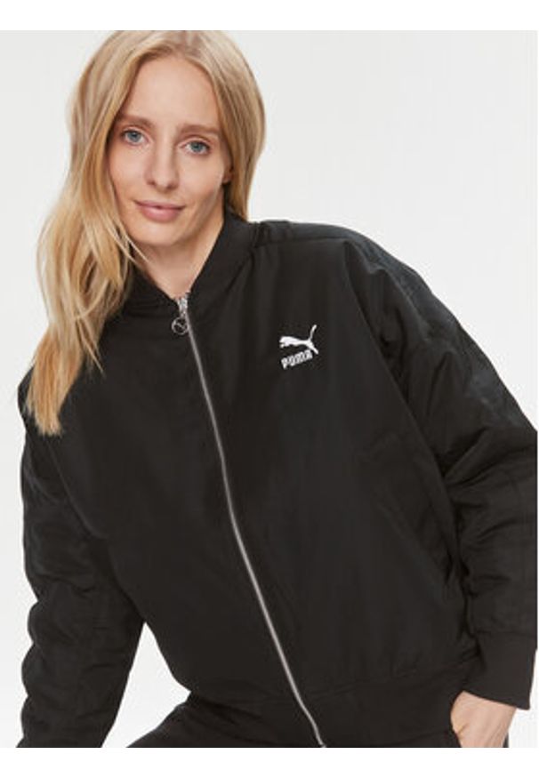 Puma Kurtka bomber T7 621689 Czarny Oversize. Kolor: czarny. Materiał: syntetyk