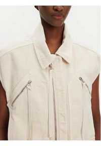 Pinko - PINKO Kamizelka Gerard Gilet 105237 A2M8 Écru Regular Fit. Materiał: bawełna #4