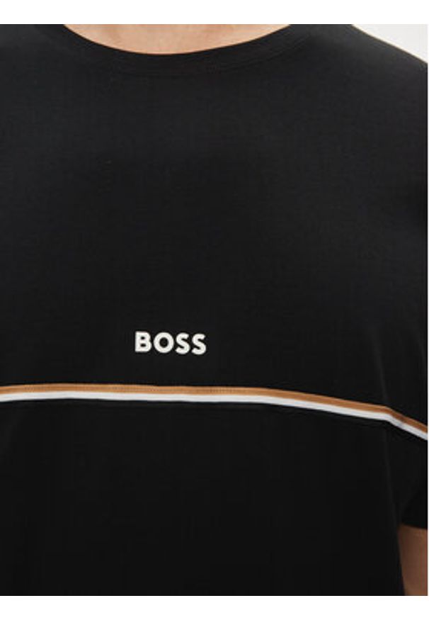 BOSS - Boss T-Shirt Unique 50515395 Czarny Regular Fit. Kolor: czarny. Materiał: bawełna