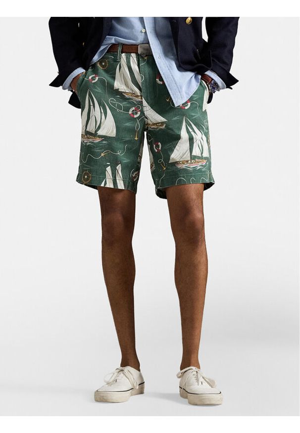 Polo Ralph Lauren Szorty materiałowe 710972102001 Zielony Regular Fit. Kolor: zielony. Materiał: bawełna