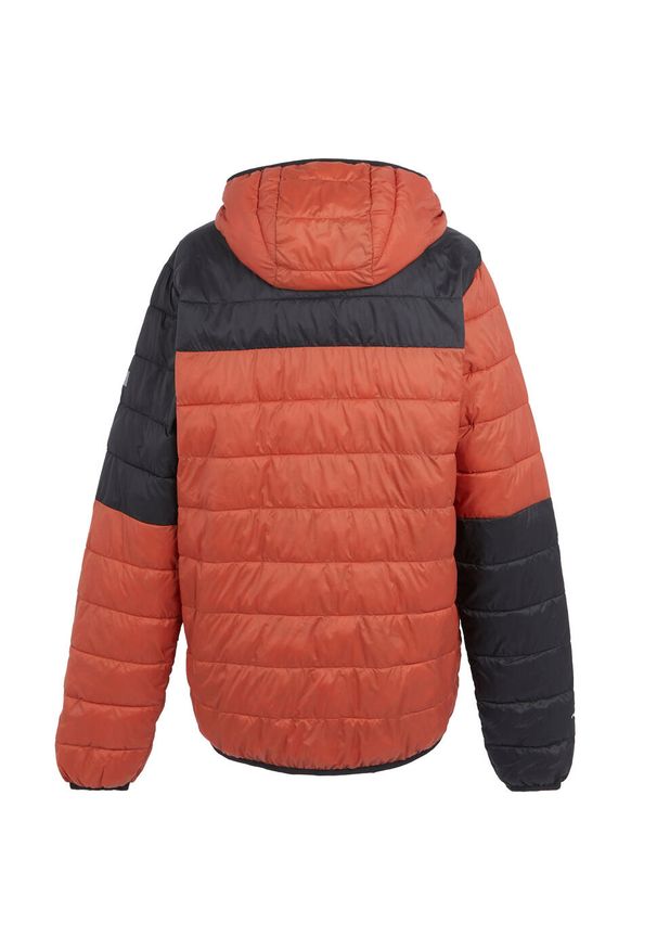 Regatta - Męska Kurtka Hillpack III Hooded Active Padded Jacket. Kolor: wielokolorowy, czarny, czerwony. Materiał: puch. Sport: turystyka piesza