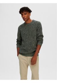 Selected Homme Sweter 16059390 Zielony Regular Fit. Kolor: zielony. Materiał: bawełna #1