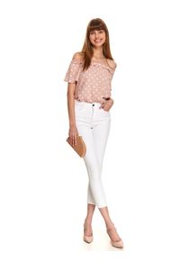 TOP SECRET - Białe spodnie jeansowe skinny. Kolor: biały. Materiał: jeans. Sezon: lato. Styl: elegancki #6
