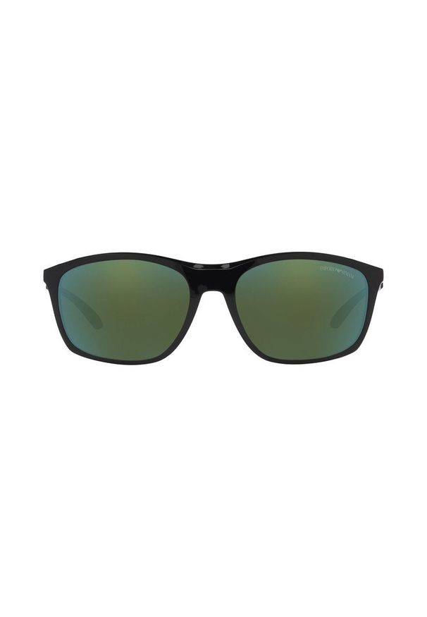 Emporio Armani okulary przeciwsłoneczne 0EA4179.50176R męskie kolor czarny. Kształt: prostokątne. Kolor: czarny
