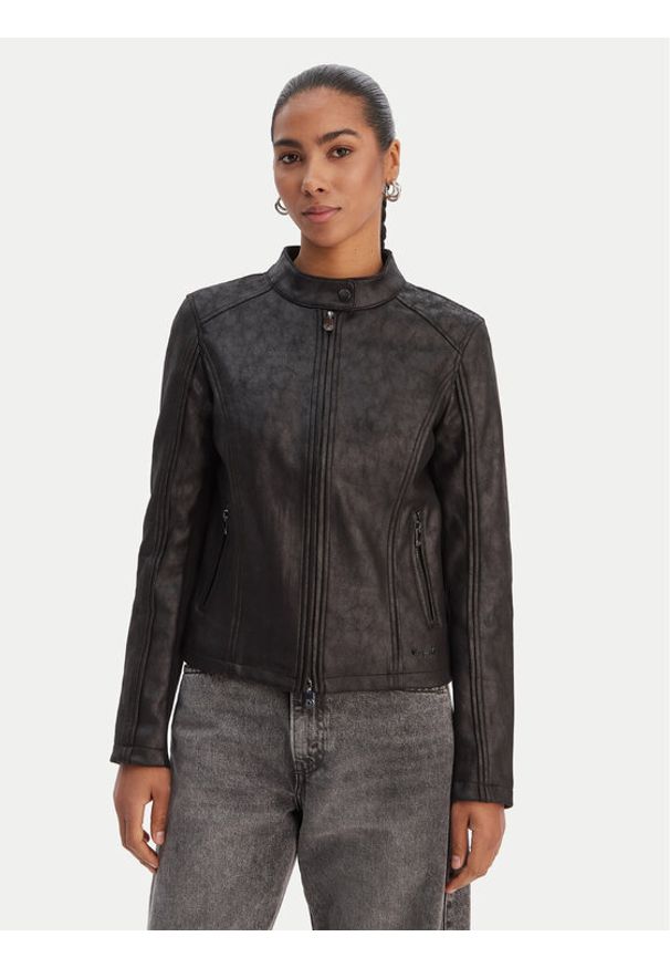 Desigual Kurtka przejściowa 26SWEW10 Czarny Regular Fit. Kolor: czarny. Materiał: wiskoza