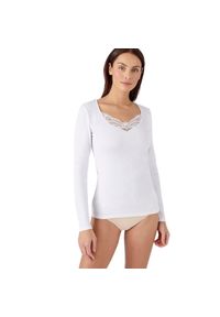 DAMART - Damska koszulka z długim rękawem Damart Thermolactyl. Kolor: biały. Długość rękawa: długi rękaw. Długość: długie. Styl: elegancki #1