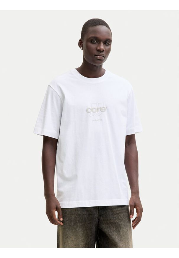 Jack & Jones T-Shirt Club 12289868 Biały Relaxed Fit. Kolor: biały. Materiał: bawełna