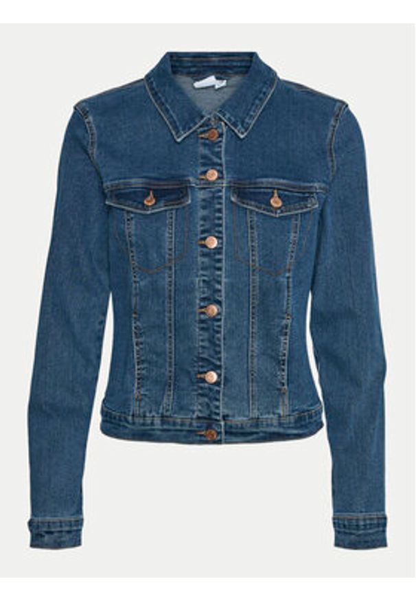 Vero Moda Kurtka jeansowa Luna 10279492 Niebieski Slim Fit. Kolor: niebieski. Materiał: bawełna