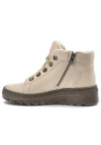 Beżowe Trzewiki Armodo Ocieplane Obuwie Damskie. Okazja: na spacer. Zapięcie: sznurówki. Kolor: beżowy. Materiał: skóra, futro, syntetyk. Sezon: zima. Obcas: na koturnie. Styl: elegancki #7