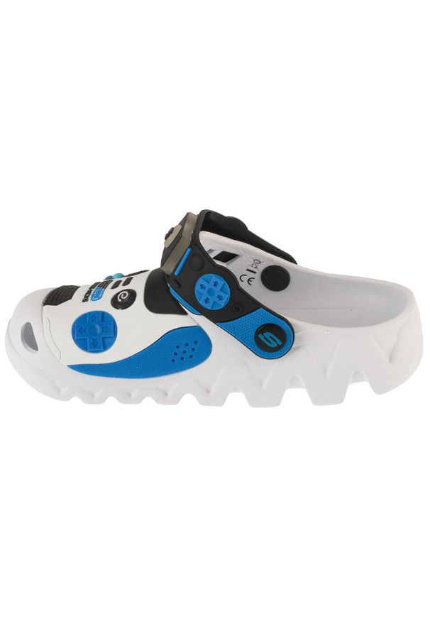 skechers - Klapki na basen chłopięce, Foamies: Zaggle - Hydro-Pointz. Kolor: biały. Sport: pływanie