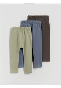 Reserved - Bawełniane legginsy 3 pack - ciemnoszary. Kolor: szary. Materiał: bawełna #1