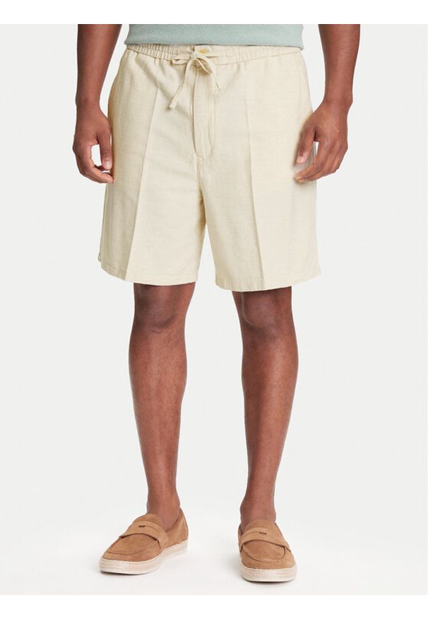 Mustang Szorty materiałowe Linen 1016459 Écru Loose Fit. Materiał: bawełna