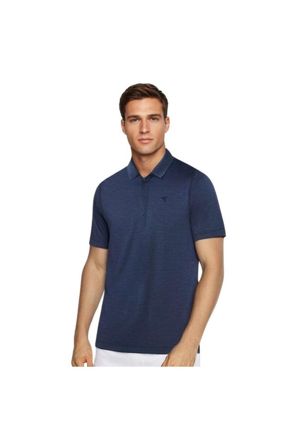 FJORK MERINO - Koszulka polo Rigi Merino. Typ kołnierza: polo. Kolor: niebieski. Materiał: wełna