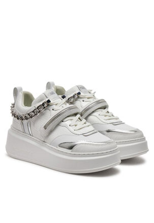 Karl Lagerfeld - KARL LAGERFELD Sneakersy KL63543 Biały. Kolor: biały. Materiał: skóra