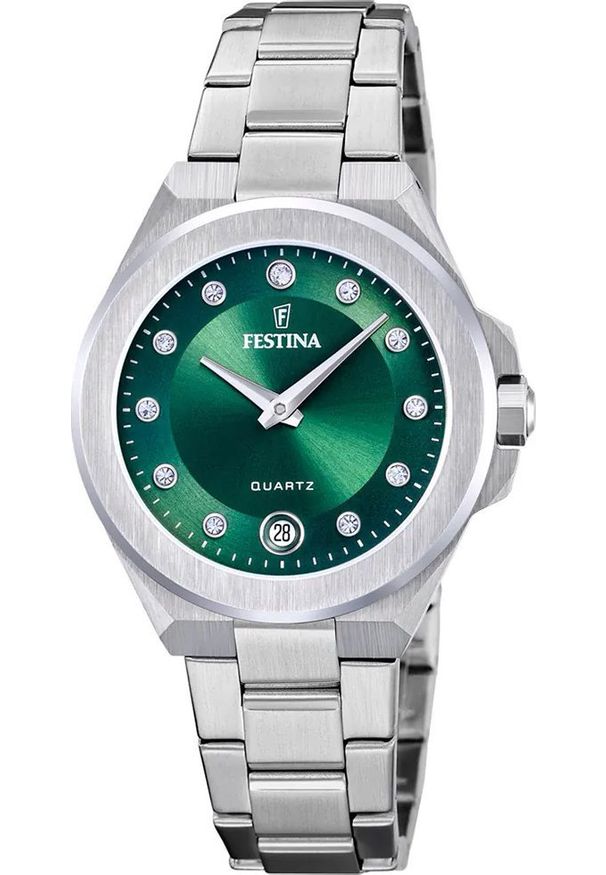 Zegarek damski Festina F20700-4 CYRKONIE srebrny. Kolor: srebrny
