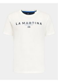 La Martina T-Shirt WMR005 JS206 Biały Regular Fit. Kolor: biały. Materiał: bawełna #1