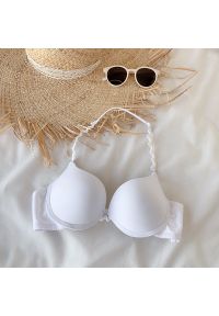 Intica - Biustonosz push-up na szyję z wkładkami uniesienie i wsparcie Liset. Kolor: biały. Materiał: materiał. Rodzaj stanika: push-up