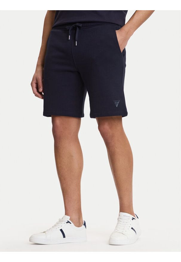 Guess Szorty sportowe M6GD12 K3020 Granatowy Slim Fit. Kolor: niebieski. Materiał: bawełna. Styl: sportowy