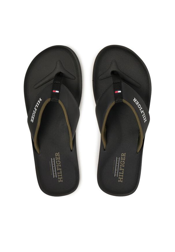 TOMMY HILFIGER - Tommy Hilfiger Japonki Padded Comfort Hilfiger B Sandal FM0FM05440 Czarny. Kolor: czarny. Materiał: skóra