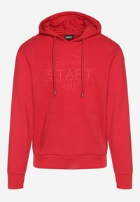 Born2be - Czerwona Bluza z Bawełną Kapturem i Sznurkami Amatusa. Okazja: do domu, na co dzień. Typ kołnierza: kaptur. Kolor: czerwony. Materiał: bawełna. Styl: casual, klasyczny #1