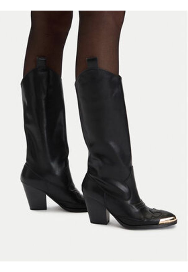 Versace Jeans Couture Kowbojki 79VA3S12 Czarny. Kolor: czarny. Materiał: skóra