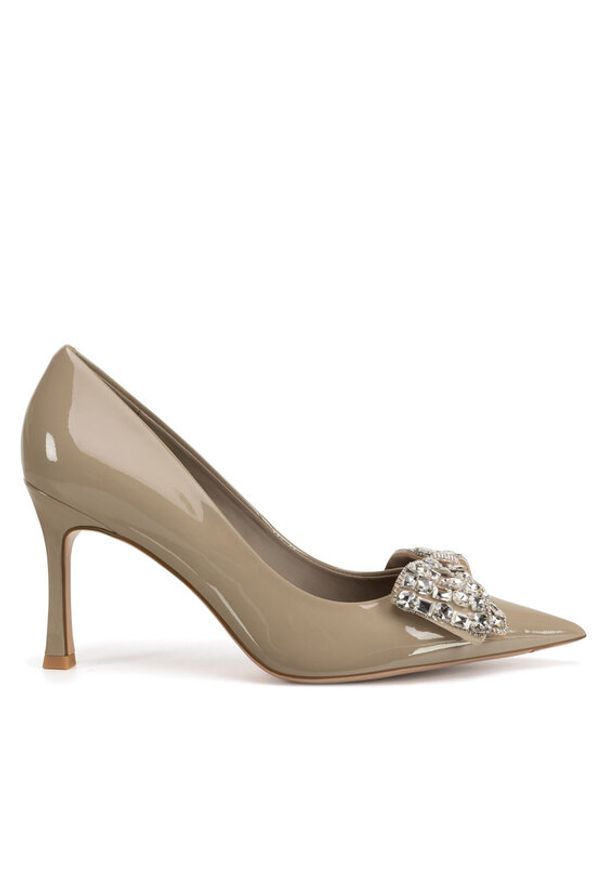 Eva Minge Czółenka SARA-V1278-388-2 Beżowy. Kolor: beżowy. Materiał: lakier, skóra