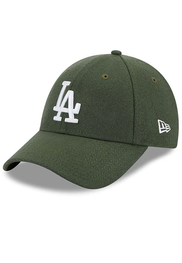 Czapka z daszkiem New Era LA Dodgers 9Forty 60364305 - zielona. Kolor: zielony. Materiał: wełna, poliester, materiał. Wzór: aplikacja. Styl: sportowy, elegancki