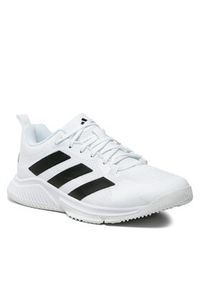 Adidas - adidas Buty halowe Court Team Bounce 2.0 Shoes HR1239 Biały. Kolor: biały. Materiał: materiał