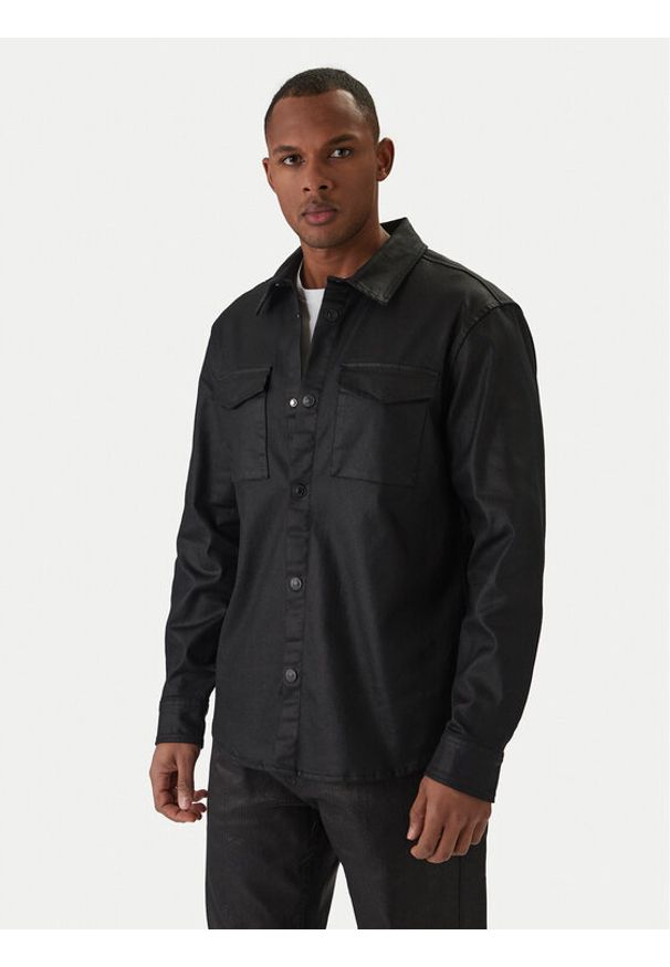 Guess Koszula jeansowa M6RH75 D6480 Czarny Regular Fit. Kolor: czarny. Materiał: bawełna