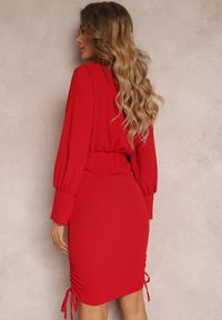 Renee - Czerwona Sukienka Phaenasia. Kolor: czerwony. Wzór: aplikacja, gładki. Sezon: lato. Styl: klasyczny. Długość: mini #5