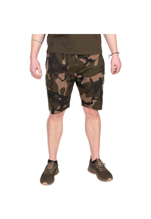 FOX - Spodenki Szorty Wędkarskie Męskie Fox Lw Camo Jogger Shorts. Kolor: wielokolorowy, zielony, brązowy. Długość: krótkie. Sezon: lato