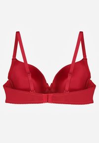 Renee - Bordowy Gładki Biustonosz o Klasycznym Fasonie Arriethia. Kolor: czerwony. Wzór: gładki #4
