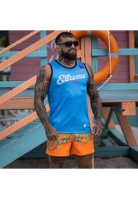 Koszulka koszykarska na ramiączkach męska EXTREME HOBBY VIBES. Kolor: niebieski. Materiał: poliester, elastan. Długość rękawa: na ramiączkach. Sport: fitness