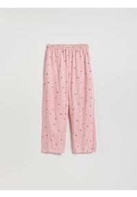 Reserved - Spodnie w paski - pastelowy róż. Kolor: różowy. Materiał: bawełna. Wzór: paski