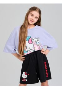Sinsay - Szorty Hello Kitty - czarny. Kolor: czarny. Wzór: motyw z bajki #1