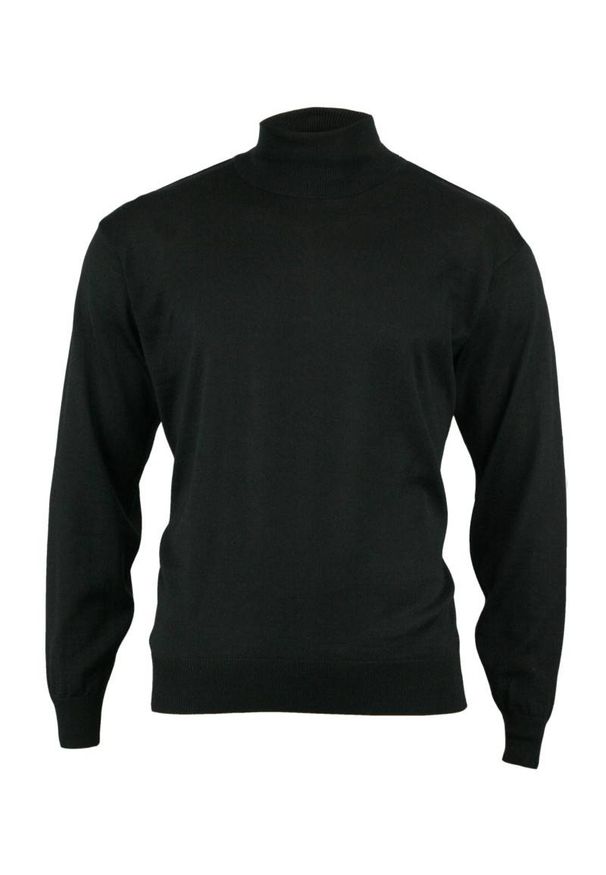 Czarny sweter MM Classic klasyczny, z golfem
