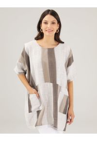 Unisono - LUŹNA BLUZKA Z BAWEŁNY 232-9149 FANGO. Materiał: bawełna #1