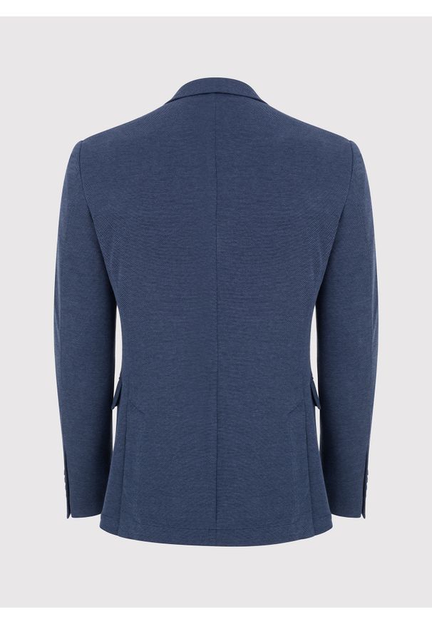 Pako Lorente - PAKO LORENTE – Granatowa marynarka z dzianiny. Kolor: niebieski, brązowy, beżowy. Materiał: dzianina. Sezon: wiosna