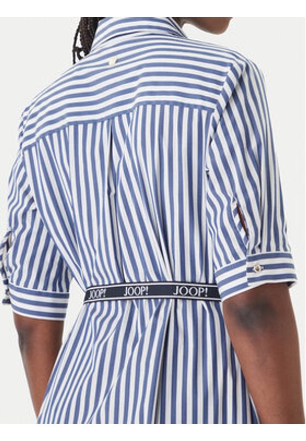 JOOP! Sukienka koszulowa Dominique2 30101380 Granatowy Regular Fit. Kolor: niebieski. Materiał: bawełna. Typ sukienki: koszulowe