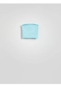 Reserved - Top bandeau - jasnoturkusowy. Kolor: turkusowy. Materiał: dzianina. Wzór: gładki