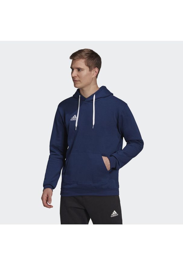 Bluza do piłki nożnej męska Adidas Entrada 22. Kolor: niebieski. Materiał: bawełna, poliester. Sport: piłka nożna