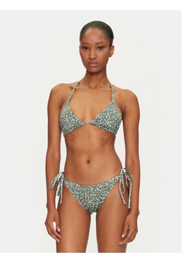 Lacoste Góra od bikini MF9588 Zielony. Kolor: zielony. Materiał: syntetyk