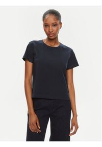 Sisley T-Shirt 3I1XL100Y Czarny Slim Fit. Kolor: czarny. Materiał: bawełna