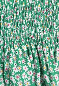 Born2be - Zielona Bawełniana Sukienka na Regulowanych Ramiączkach z Elastycznym Dekoltem Risetta. Kolor: zielony. Materiał: bawełna. Długość rękawa: na ramiączkach. Wzór: kwiaty. Sezon: wiosna, lato #6