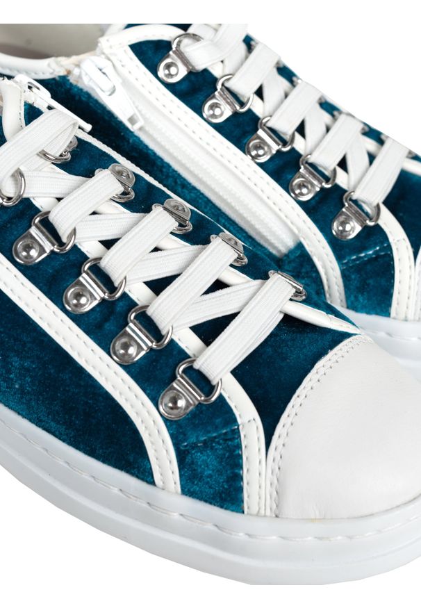 Geox Sneakersy "Pontoise" | D02FEA 0FP54 | Kobieta | Turkusowy. Okazja: na co dzień, na spacer. Nosek buta: okrągły. Zapięcie: zamek. Kolor: turkusowy. Materiał: skóra ekologiczna. Sport: turystyka piesza