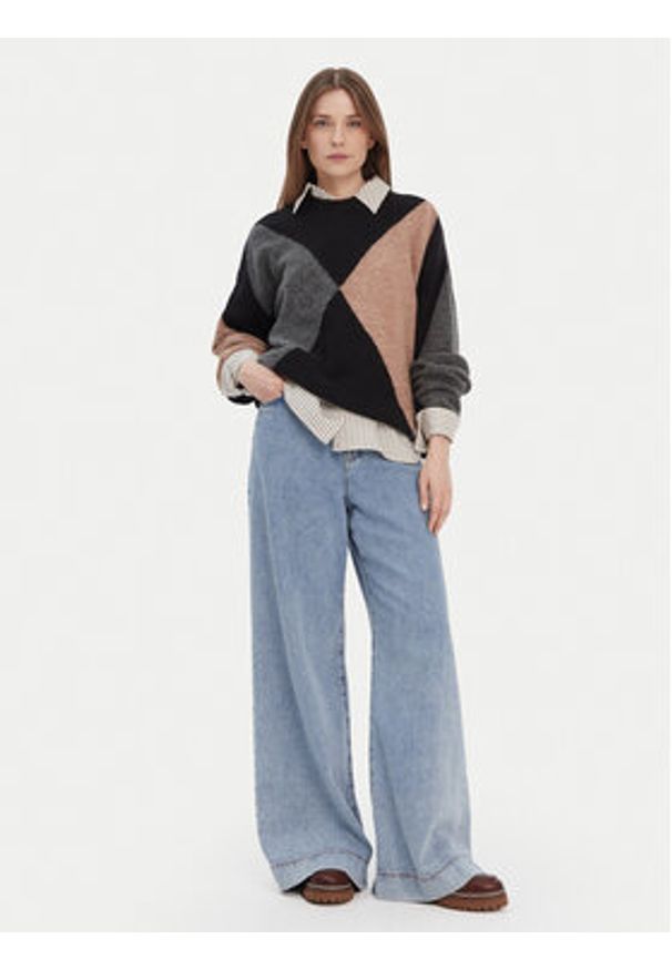 Barbour Sweter LKN1678MI11 Kolorowy Regular Fit. Materiał: wełna. Wzór: kolorowy