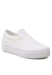 Calvin Klein Jeans Tenisówki Vulc Flatf Bold Slipon Fluo Cont YW0YW00905 Biały. Kolor: biały. Materiał: materiał #6