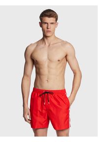 Calvin Klein Swimwear Szorty kąpielowe KM0KM00810 Czerwony Regular Fit. Kolor: czerwony. Materiał: syntetyk #3