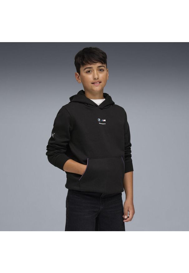 Puma - Młodzieżowa bluza z kapturem BMW M Motorsport Kids Essentials PUMA Black. Typ kołnierza: kaptur. Kolor: czarny. Sport: bieganie