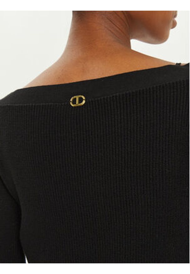 TwinSet - TWINSET Komplet sweter i sukienka 242TP3112 Czarny Relaxed Fit. Kolor: czarny. Materiał: syntetyk